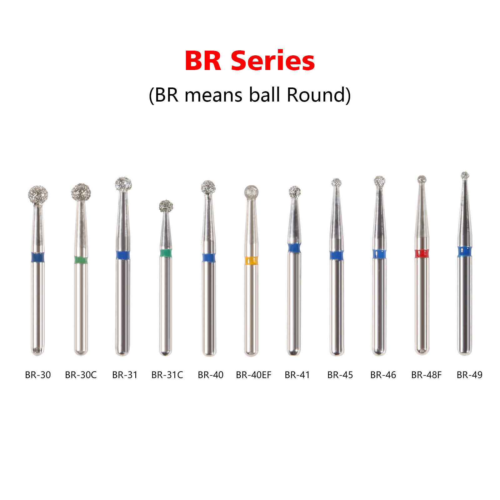 100 Pcs Dental Friction Grip For High Speed Handpiece Polishing Diamond Burs