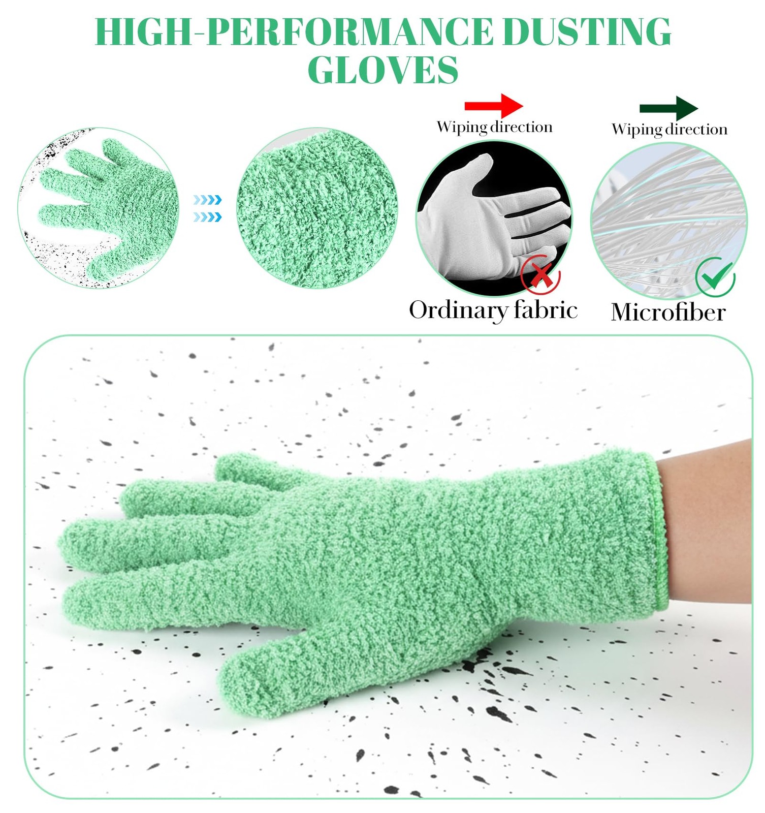 FRCTLNKG 2 Pcs Microfiber Gloves for Plants, Microfiber Plant Cleaning Gloves…