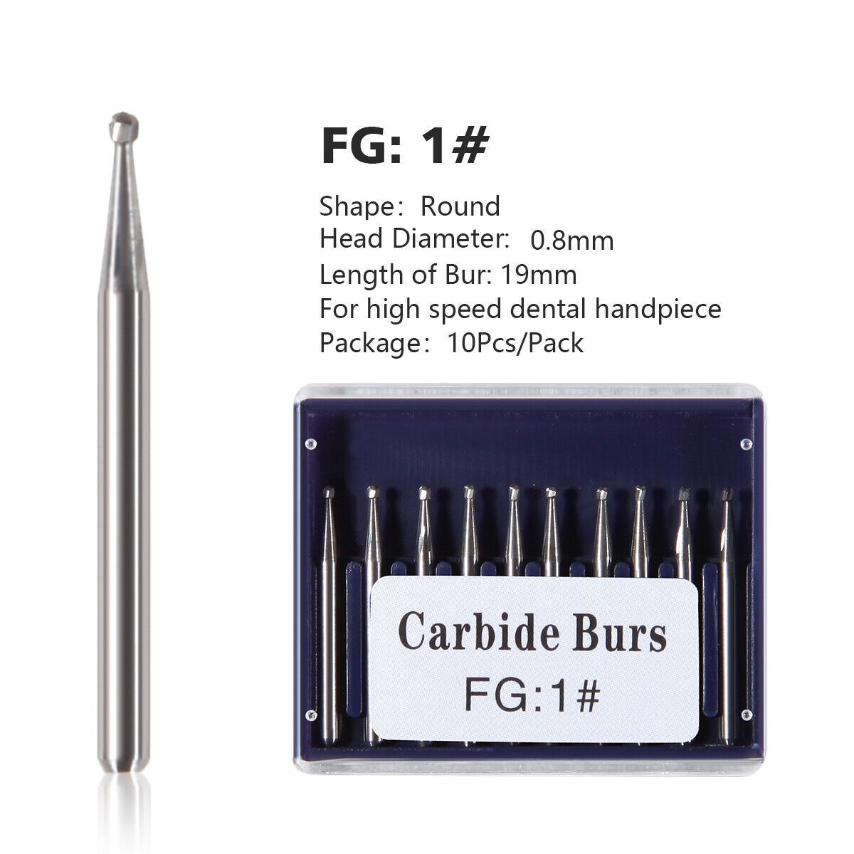 10-100Pcs Dental Tungsten Carbide FG Burs Round Bur For High Speed Handpiece