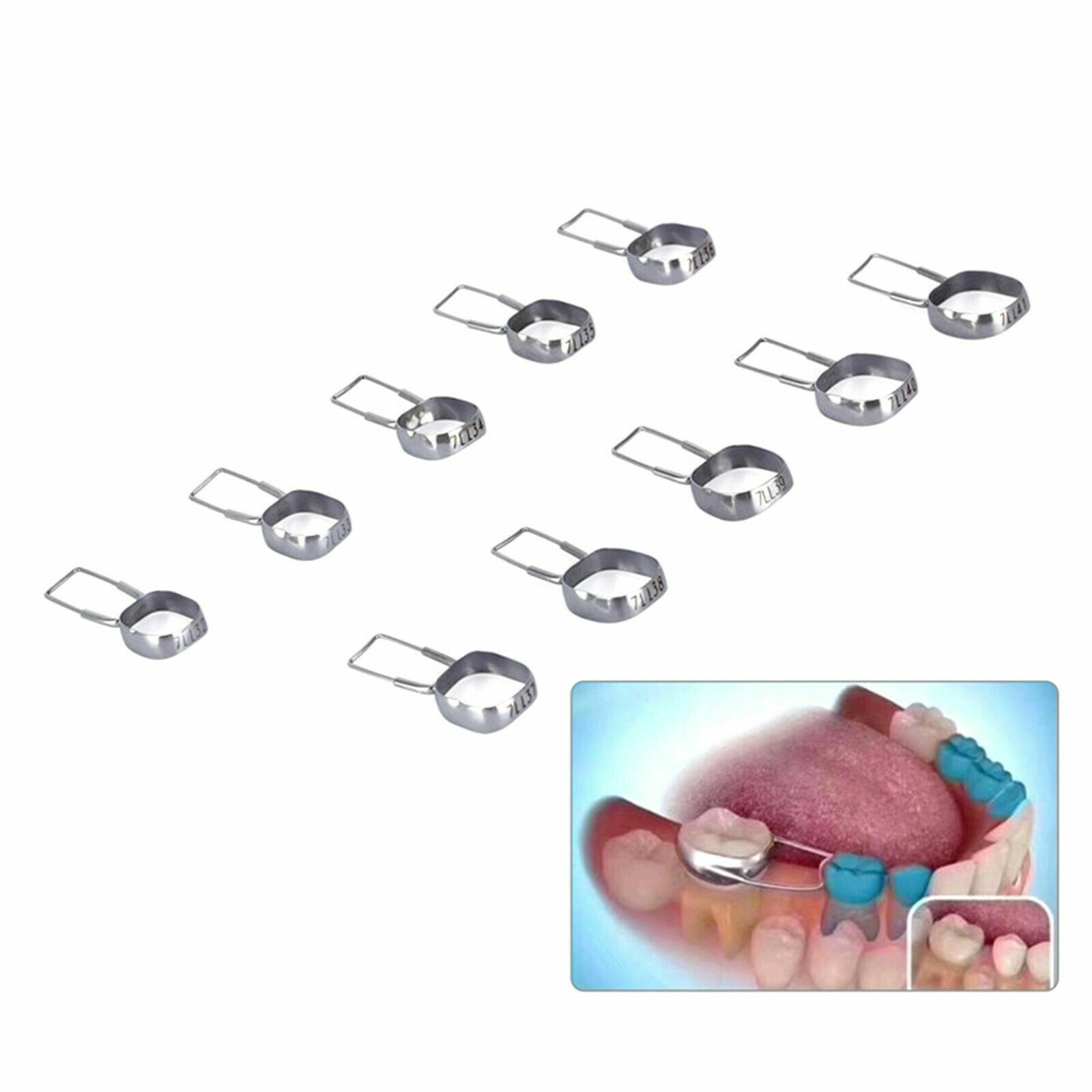 5Kit Dental Teeth Braces Preformed Space Maintainer Retainer Molar Bands #32-#41