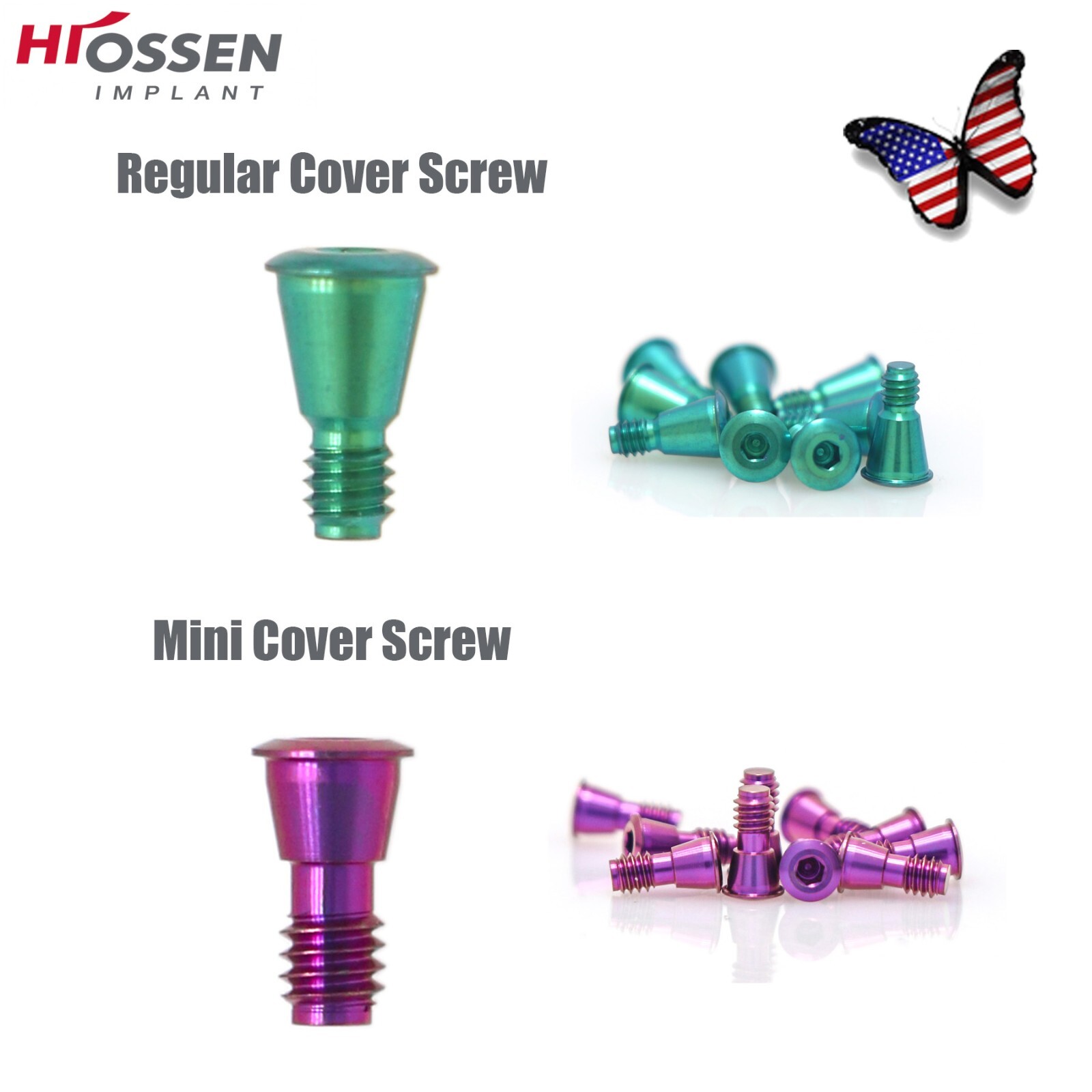 Fit Osstem Hiossen Titanium Healing Abutment Cap Analog Cover Screw Regular Mini
