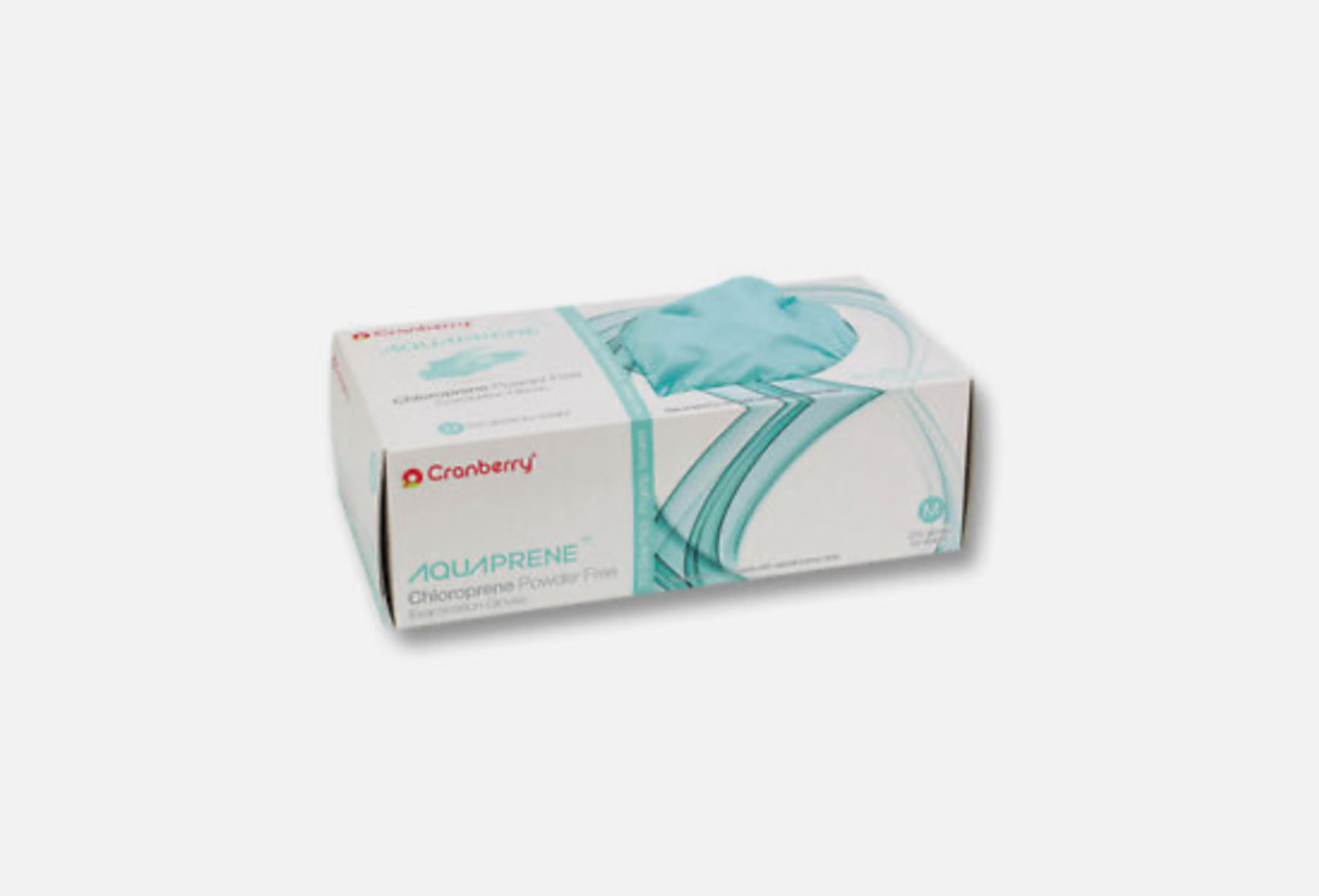 Cranberry CR3027 AquaPrene Chloroprene Examination Gloves SMALL PF 200/Box 3026
