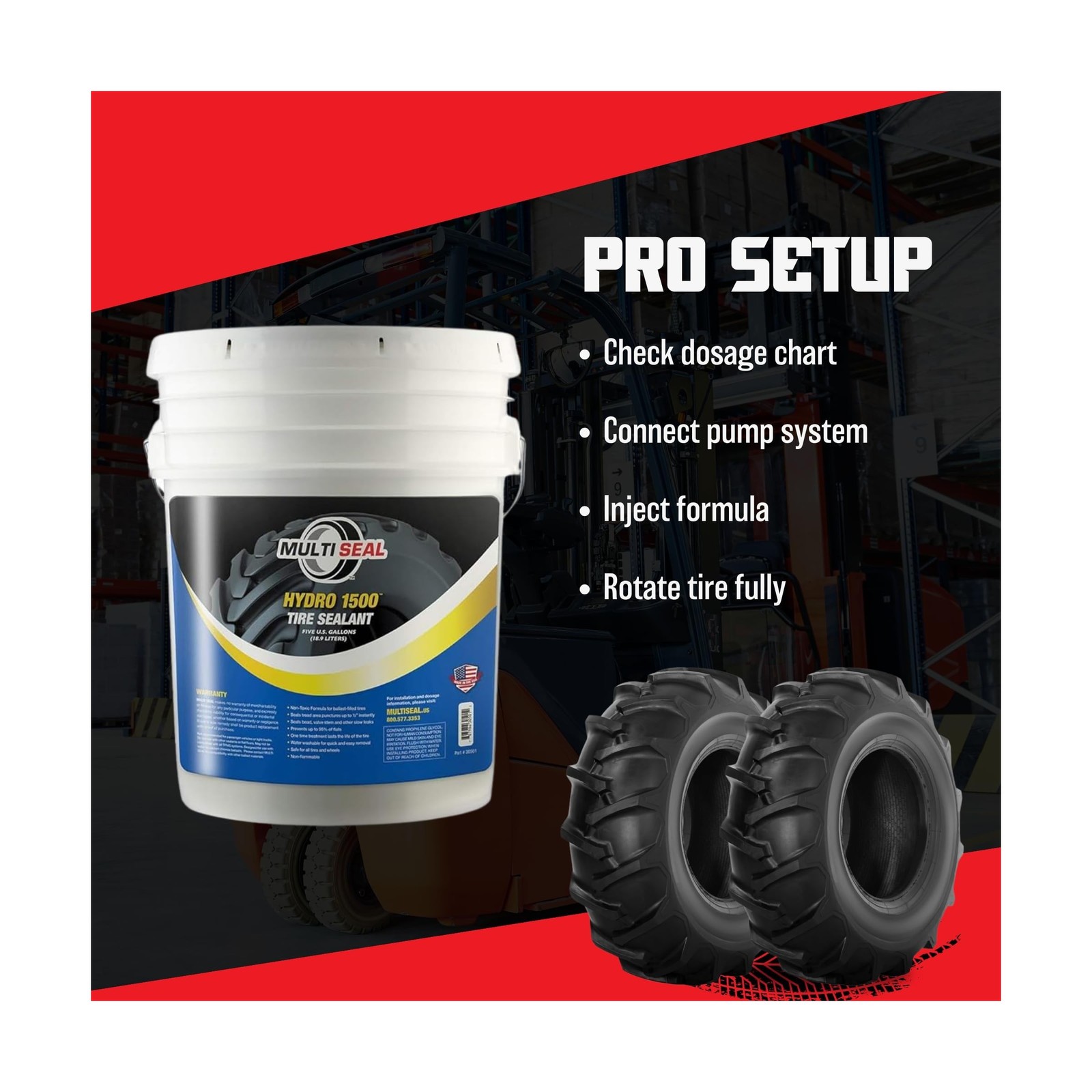 HYDRO 1500 Propylene Glycol Based Formula – Liquid Ballast-Filled Tire Sealan…