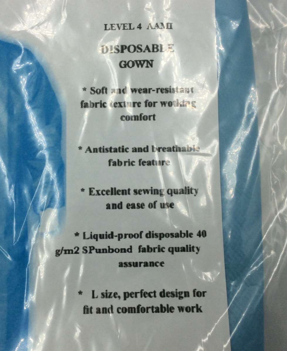 Direct-Worx Surgical Level 4 Disposable Gown, Breathable Fabric, AAMI, LARGE