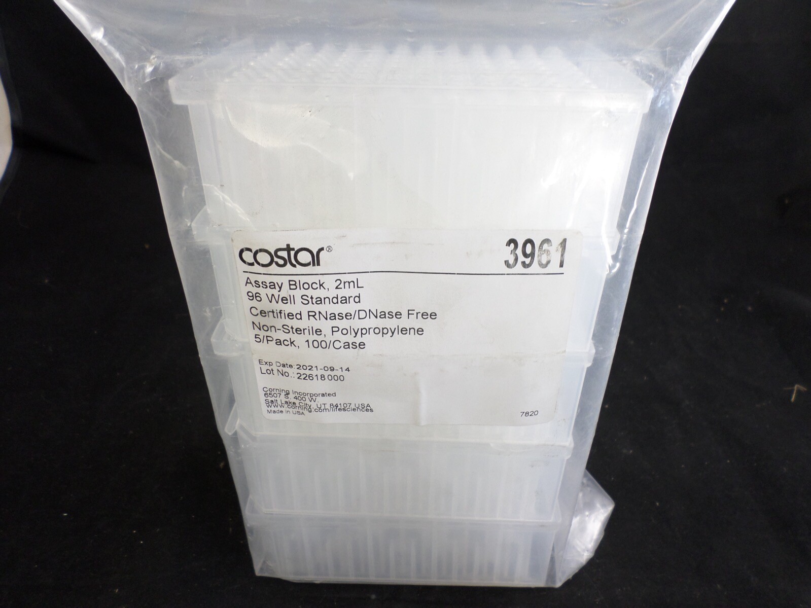 CORNING Costar 96-Well Clear V-Bottom 2 mL PP Deep Well Plates 3961 (5/pk)
