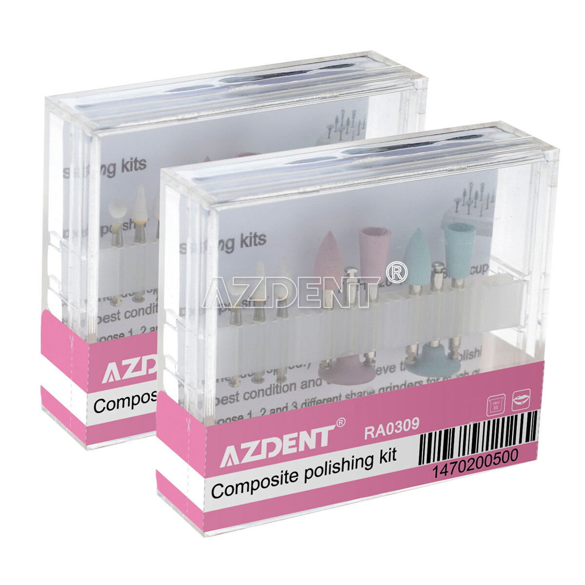 AZDENT Dental Light-Curing Resin Polishing Set Ceramic Silicon Rubber Dia.2.35mm