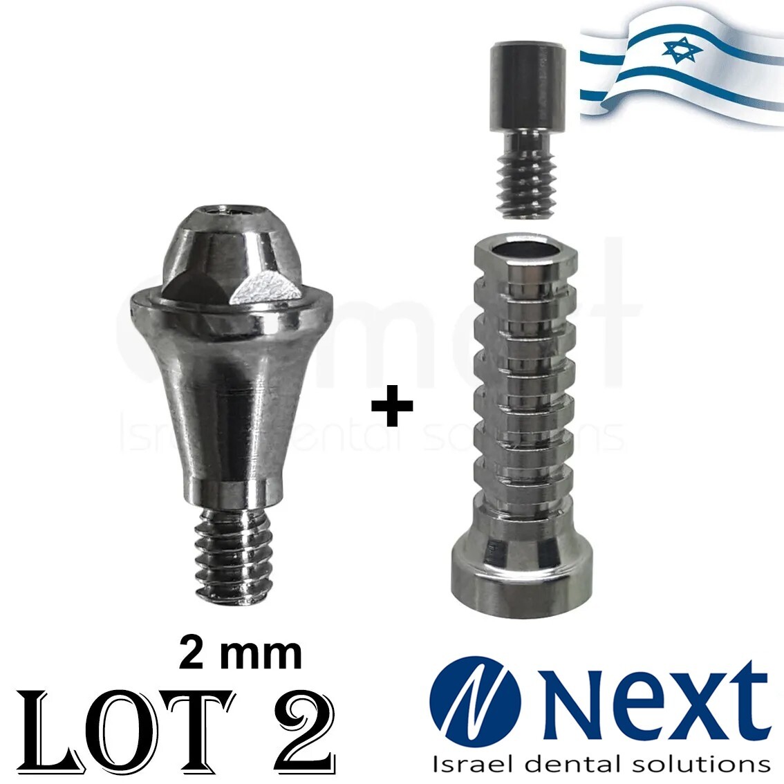 LOTx2 Straight Multi Unit Implantium Fit Titanium Sleeve 2 mm