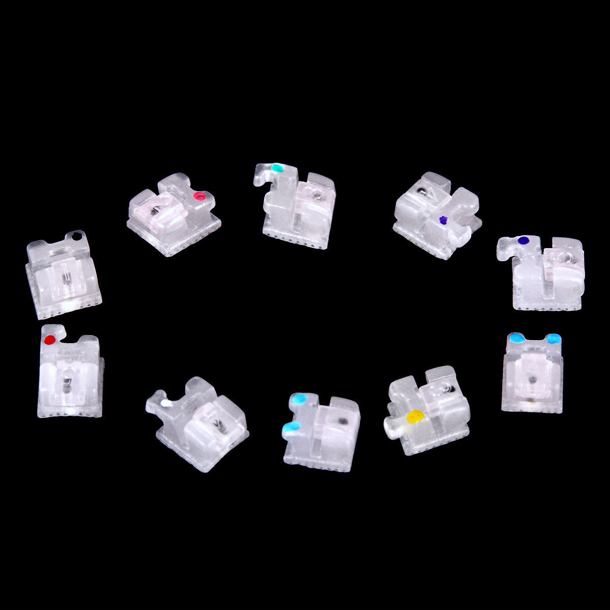 Dental Self-Ligating Orthodontic Ceramic Bracket Brace Roth 022 Slot 345 Hooks