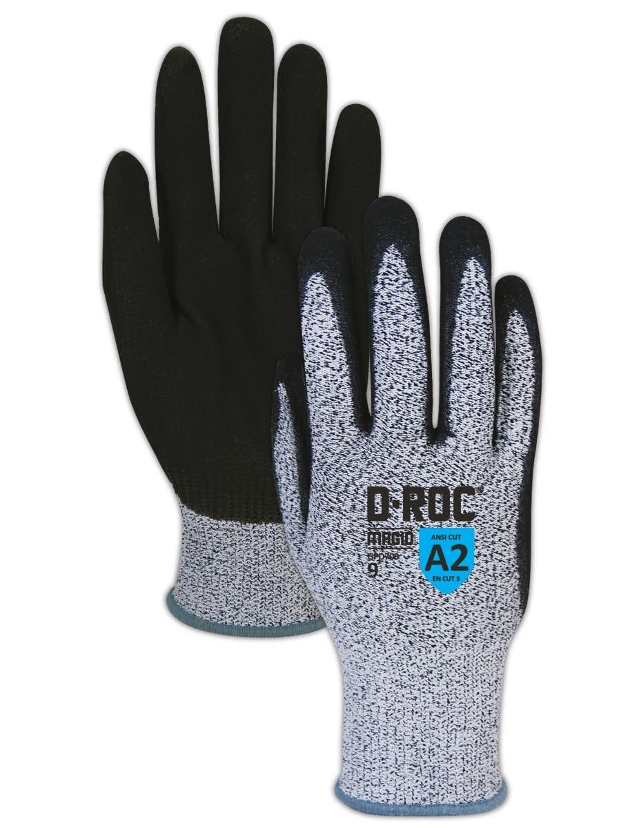 Magid D-Roc Ansi A2 Sandy Nitrile Coated 13-Gauge Hyperon Work Gloves 12 Pairs