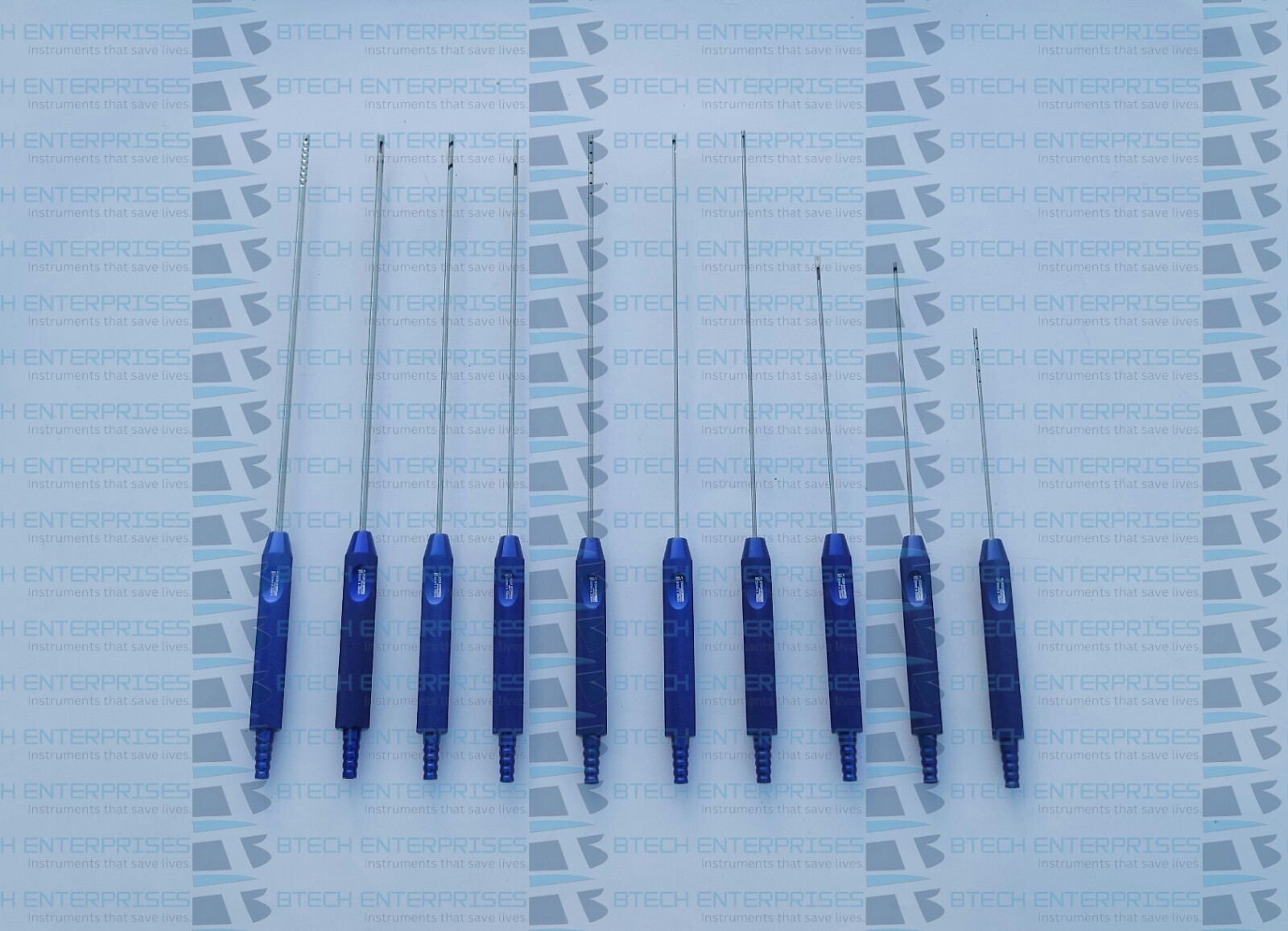 Liposuction Fixed Handle Cannulas Set of 10 Pcs Lipo Plastic Cosmetic Surgery