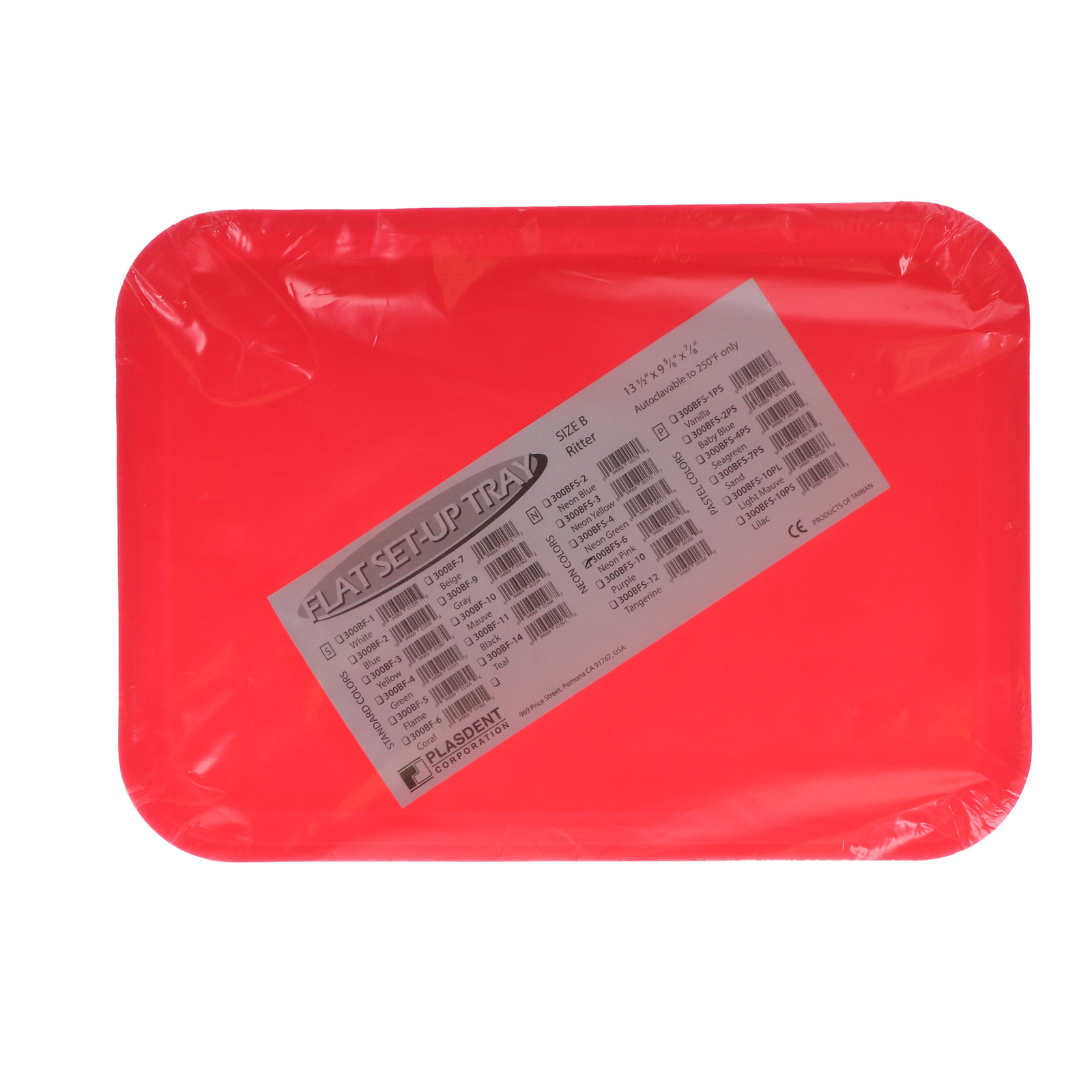 Plasdent 300BFS-6 Flat Set-Up Tray Size B Ritter Neon Pink 13 3/8″ x 9 5/8″
