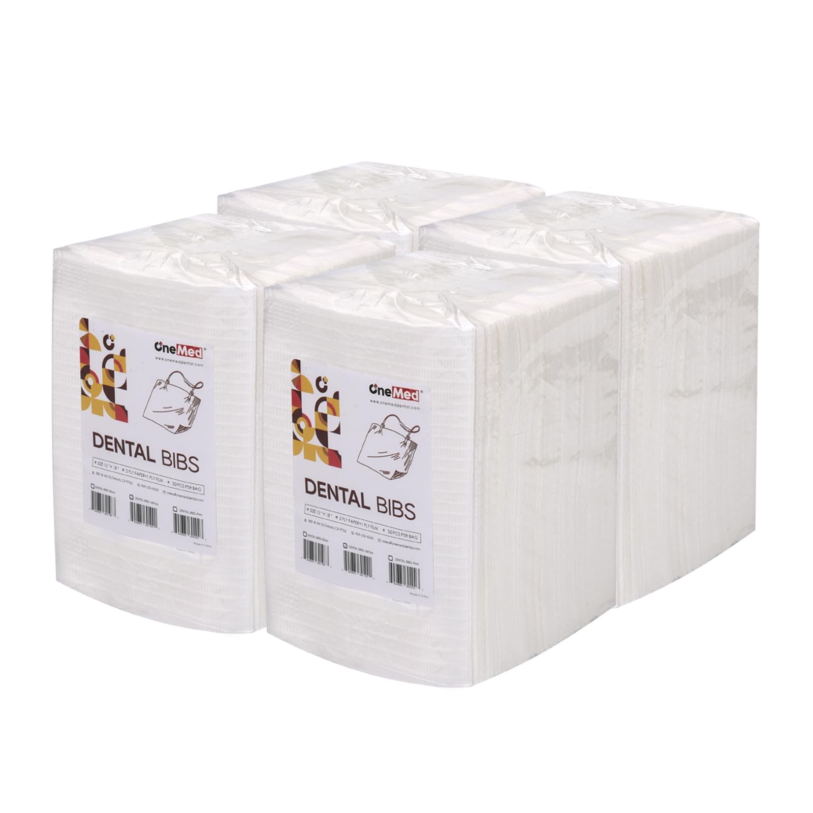 Onemed White Dental Bibs 3 Ply 13X18 Waterproof Tattoo Bib Sheet For Dentist Or