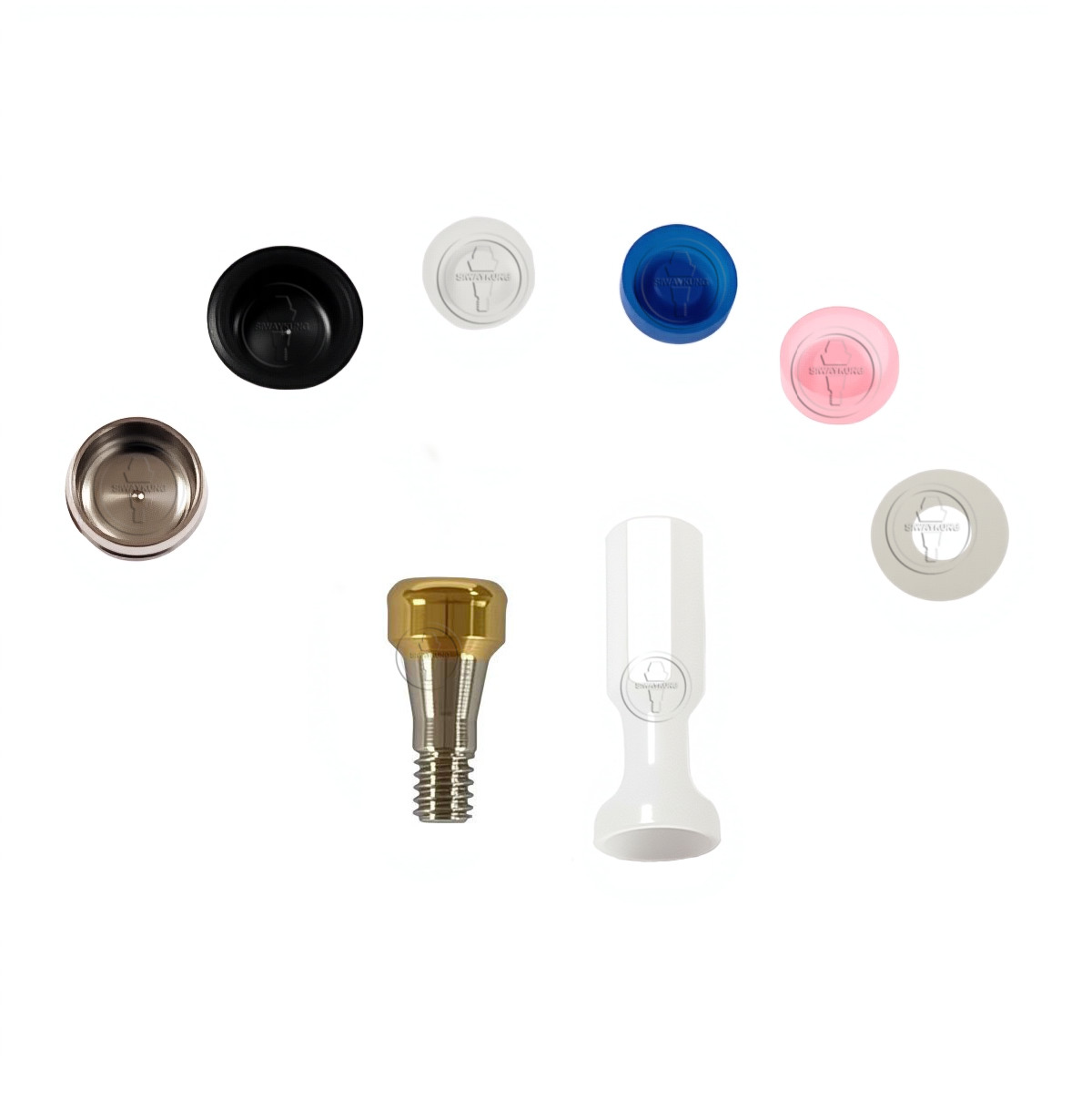 Locator abutment Male caps kit fit to OSSTEM platform Mini Regular GH1-6