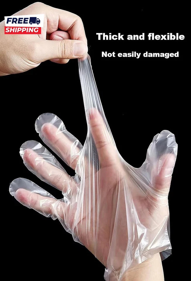 500 Count Disposable Poly Plastic Gloves for Cooking, Food Prep and Food Service