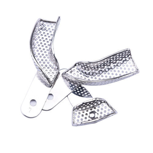 Dental Stainless Steel Partial Impression Trays Quadrant Autoclavable 3 Pcs/Set
