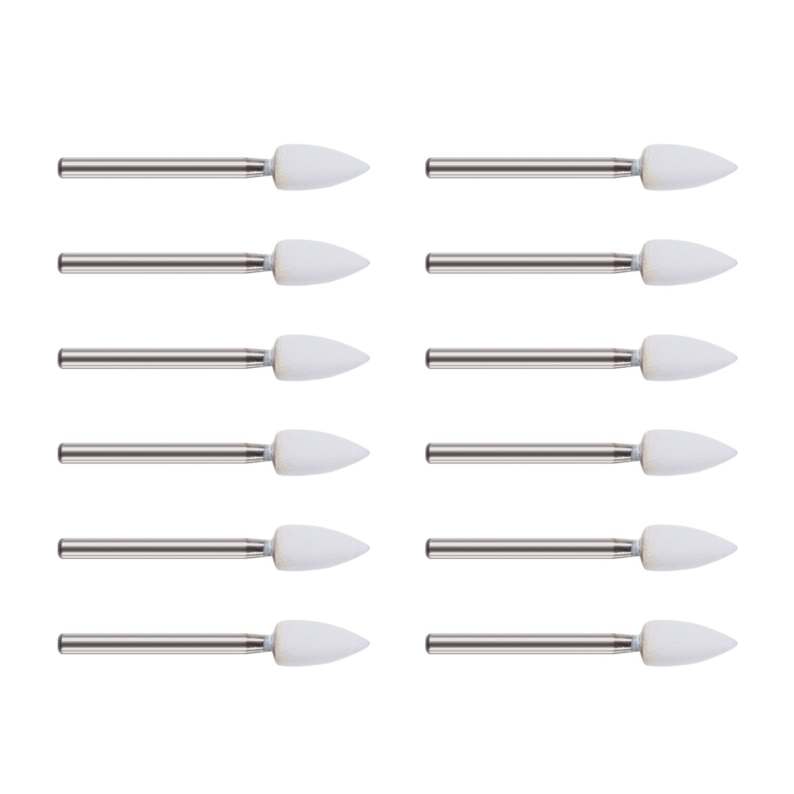 Dental Flame White Stone Polishing FG Burs FL2 Abrasion Point Bur 12Pcs/Pack