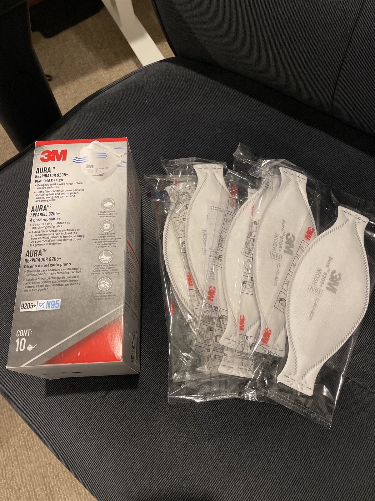 3M N95 Aura™ 9205+ 17 Respirator Mask NIOSH APPROVED (SEALED)