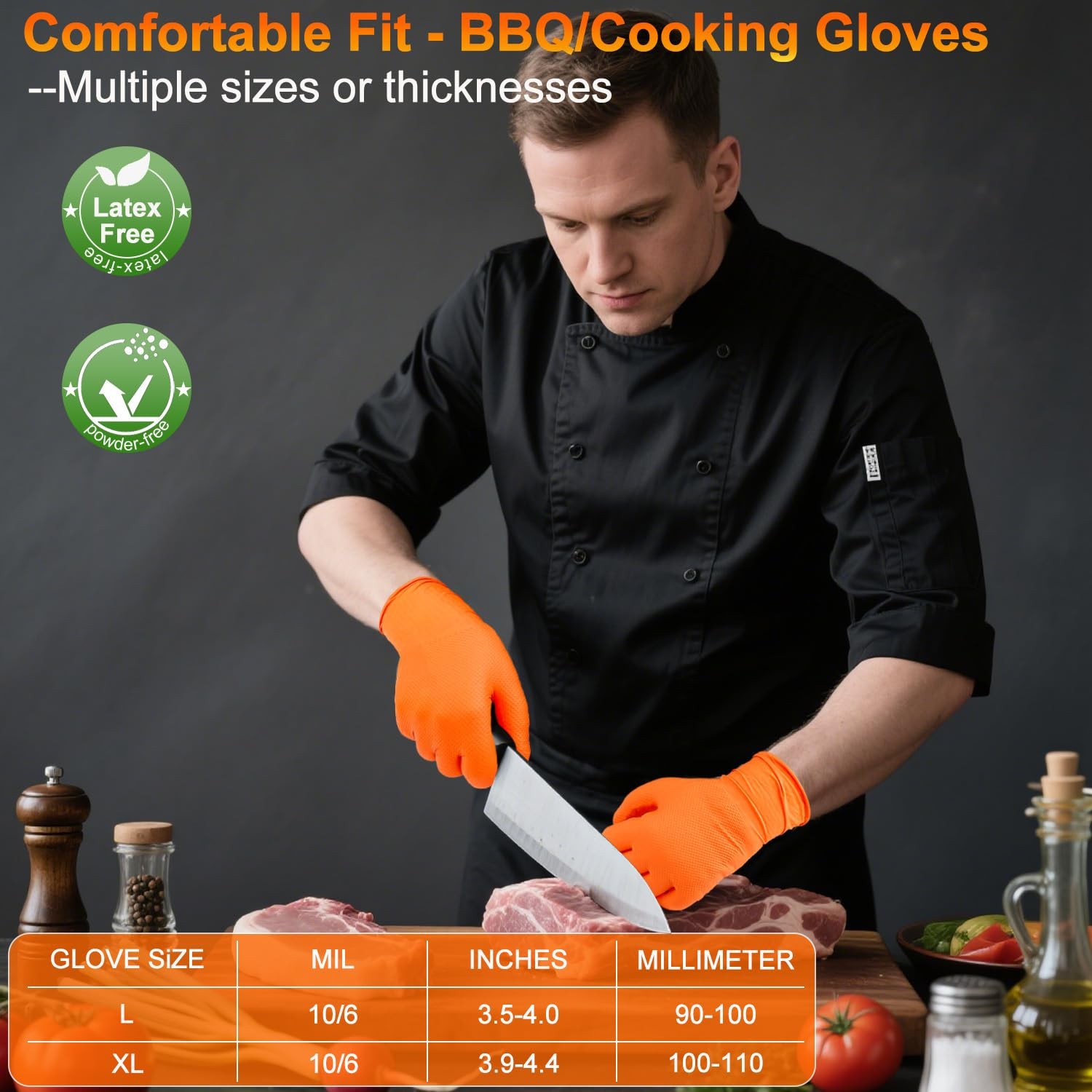 ANBOSON BBQ Gloves for Grilling Disposable Heat Resistant 100 Nitrile Gloves…