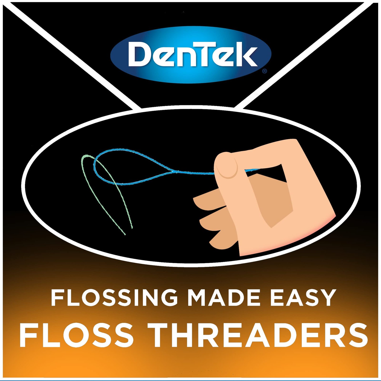 DenTek Floss Threaders | For Braces, Bridges, and 5 Count (Pack of 60), Blue