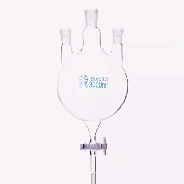 Glassware: Spherical Separating Funnel, 50ml-2000ml, PTFE Piston Included