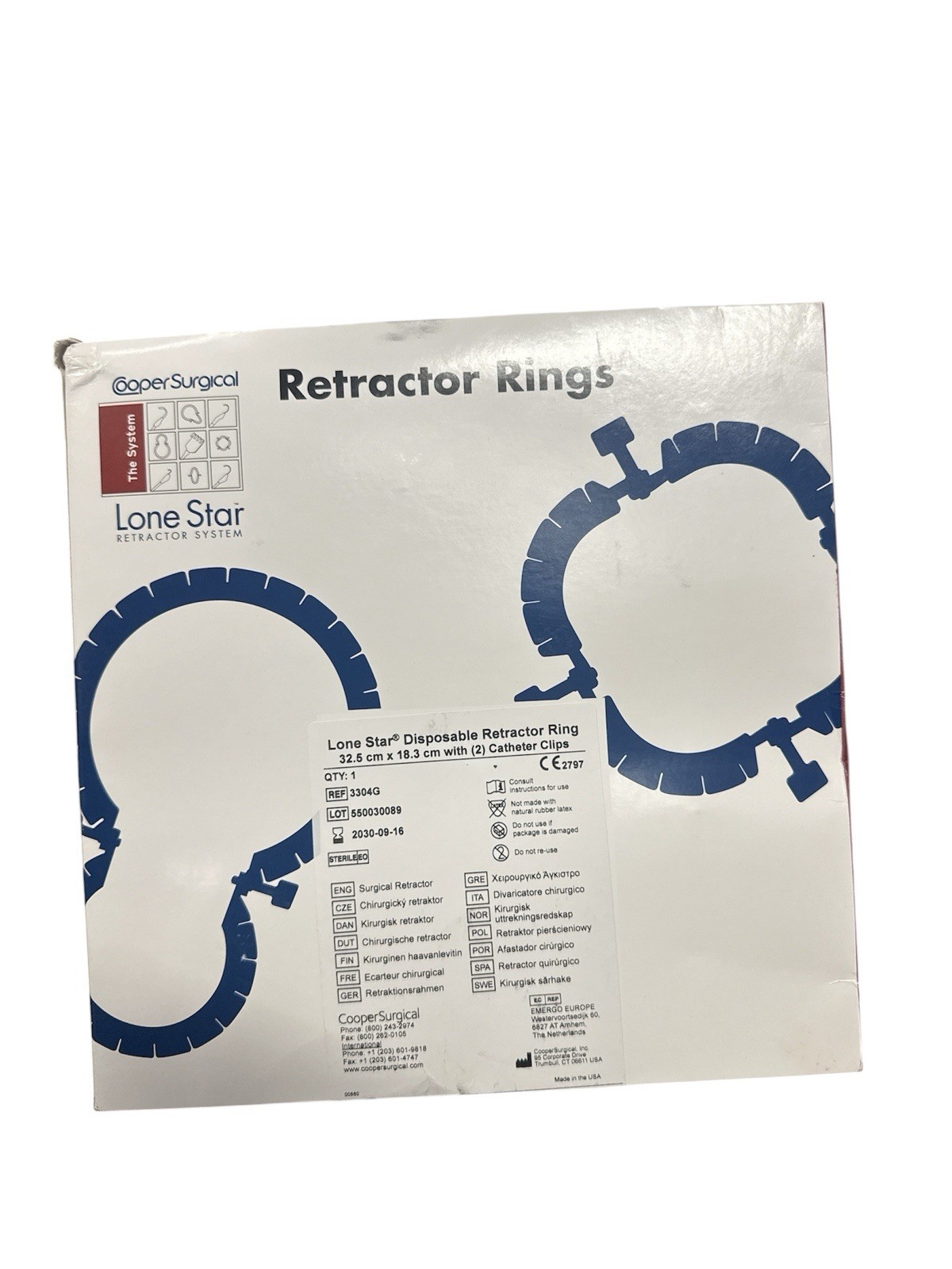 *1-Pack* CooperSurgical Lone Star Retractor Ring System Sterile 3304G