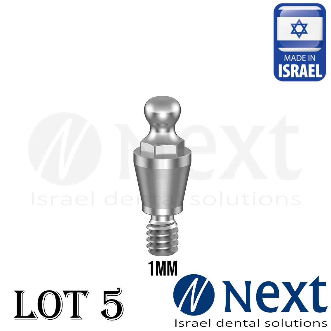 lot x 5 Ball Attachment abutment Hiossen Regular conical compatible 1mm