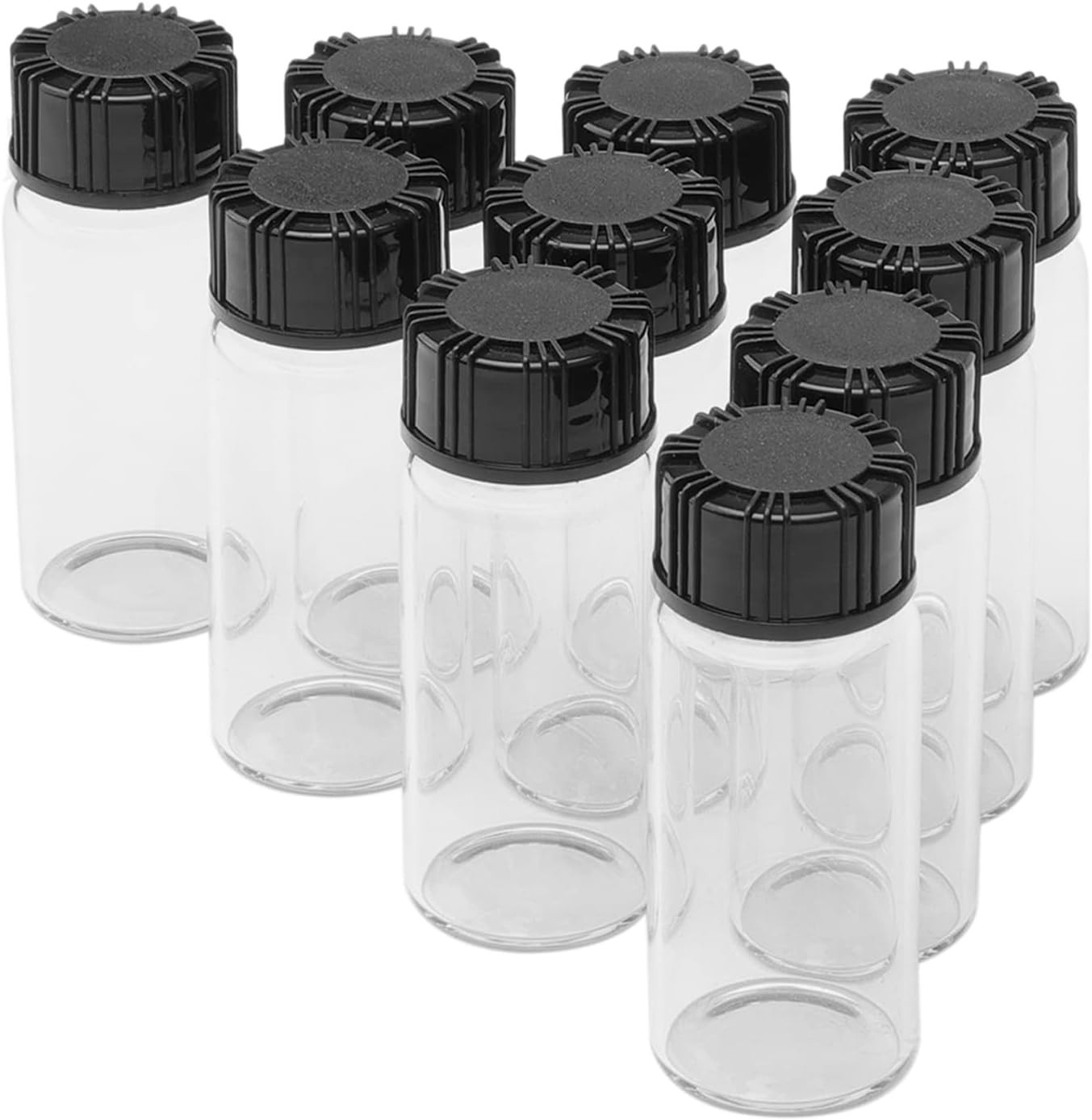 10 Pack Transparent 10ml Glass Vials with Airtight Screw Caps for Essential Oils