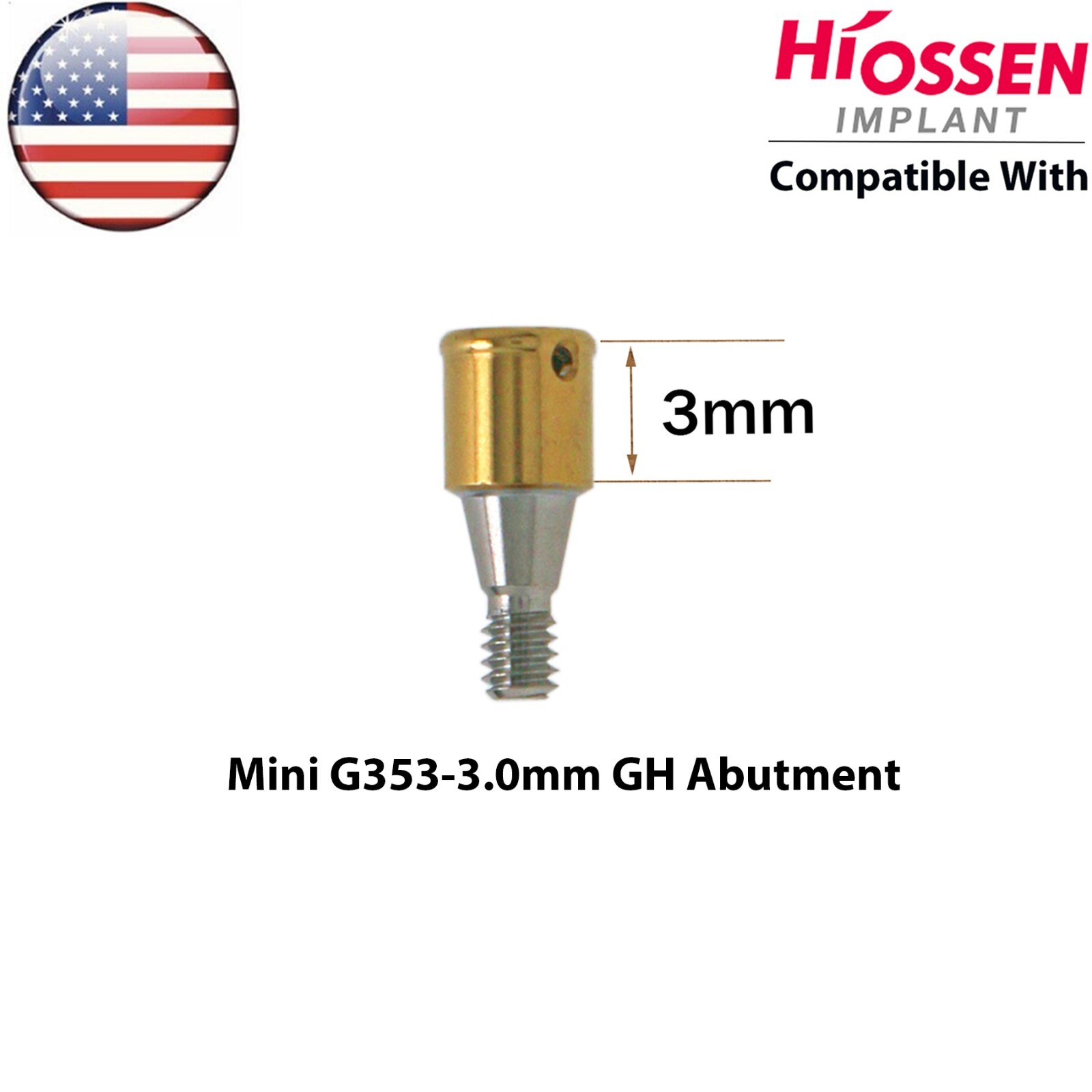 US Fits Hiossen Osstem Overdenture Locator Abutment Regular Mini & Male Caps Kit