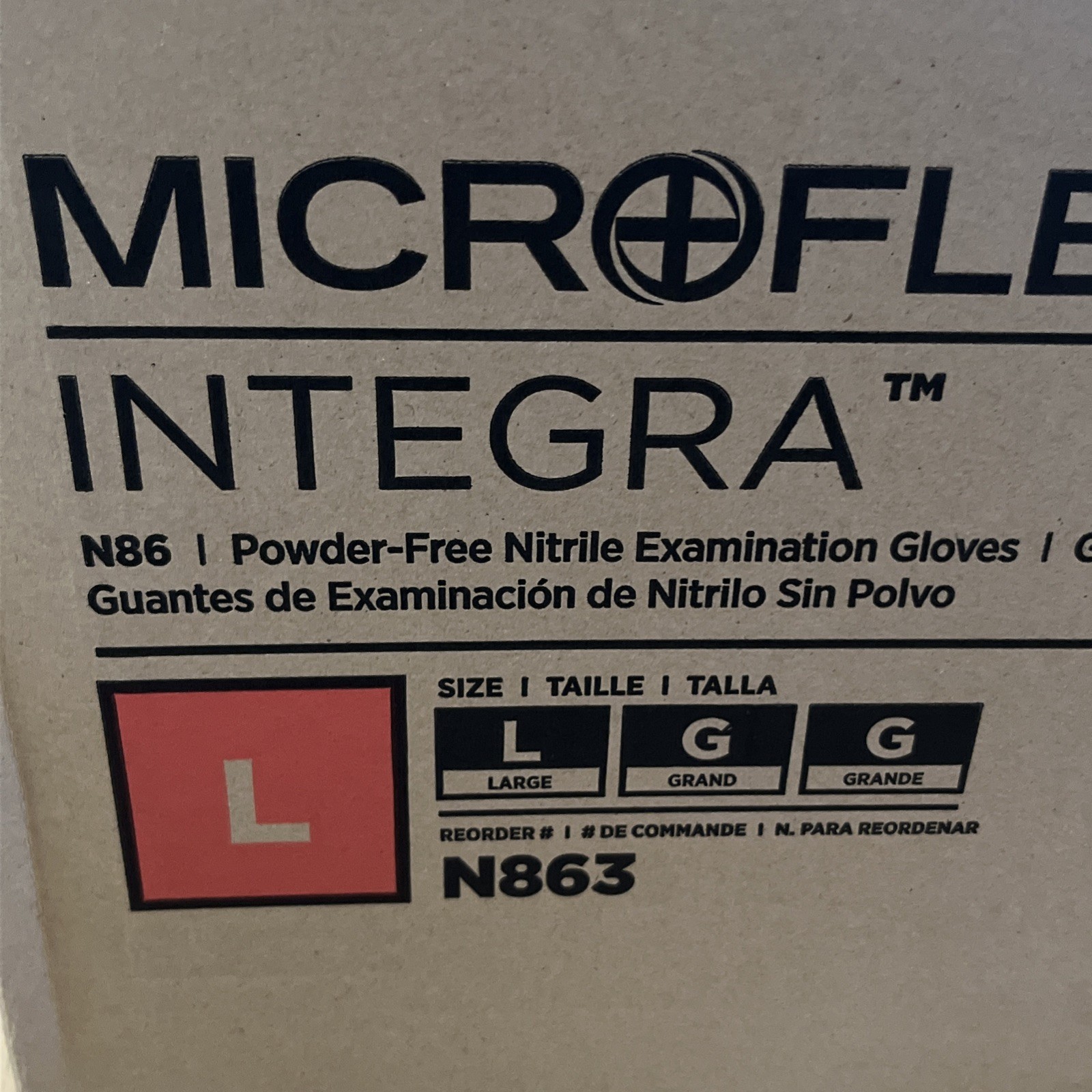 Ansell Microflex Integra N863 Bulk Disposable Powder Free Nitrile Gloves 500pc L