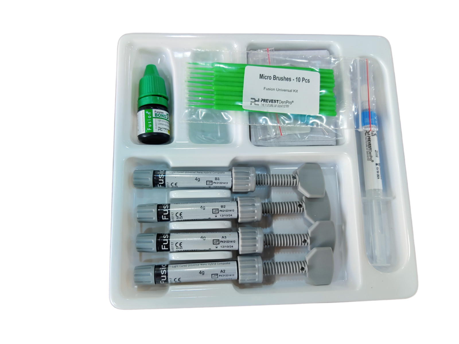 Prevest DenPro Fusion Universal Light Cured Nano Hybrid Composite Kit 4 x 4gm