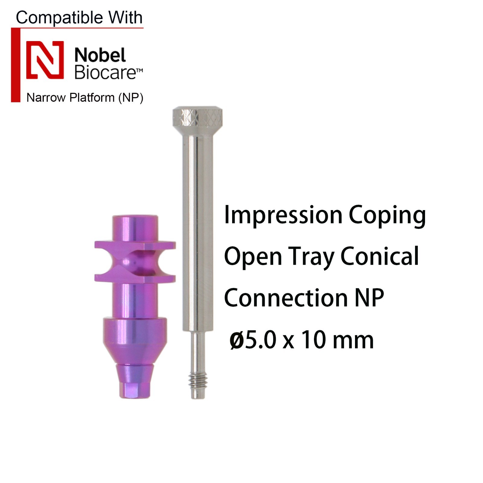 US Dental NP Impression Coping Open/Closed Tray Scanbody Analog FitsNobel Active
