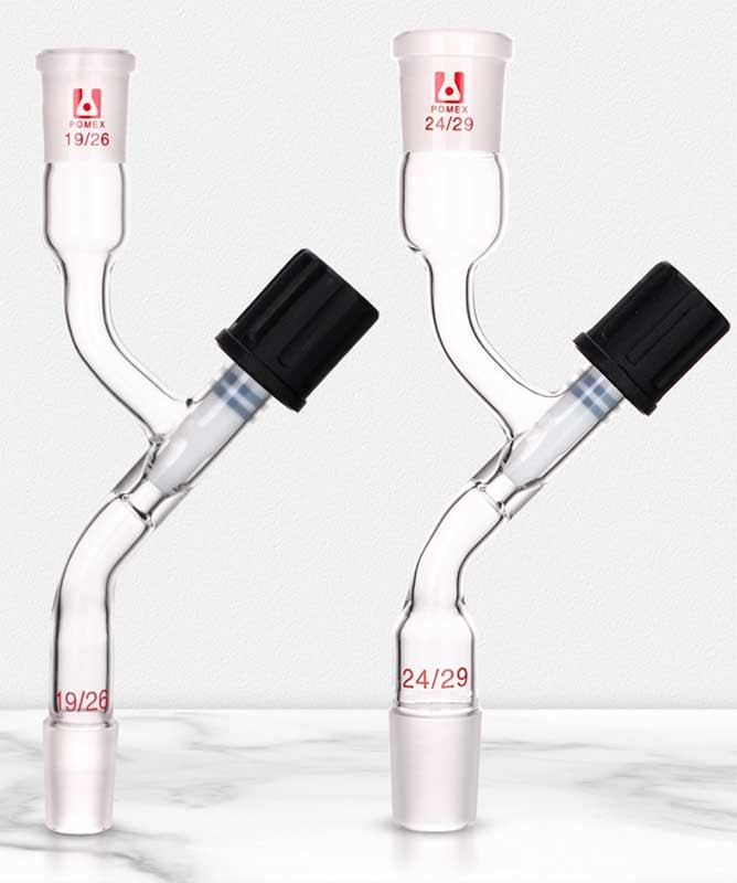 High Vacuum Solvent Transfer Joint Borosilicate Glass Valve 14/20 19/26 24/29