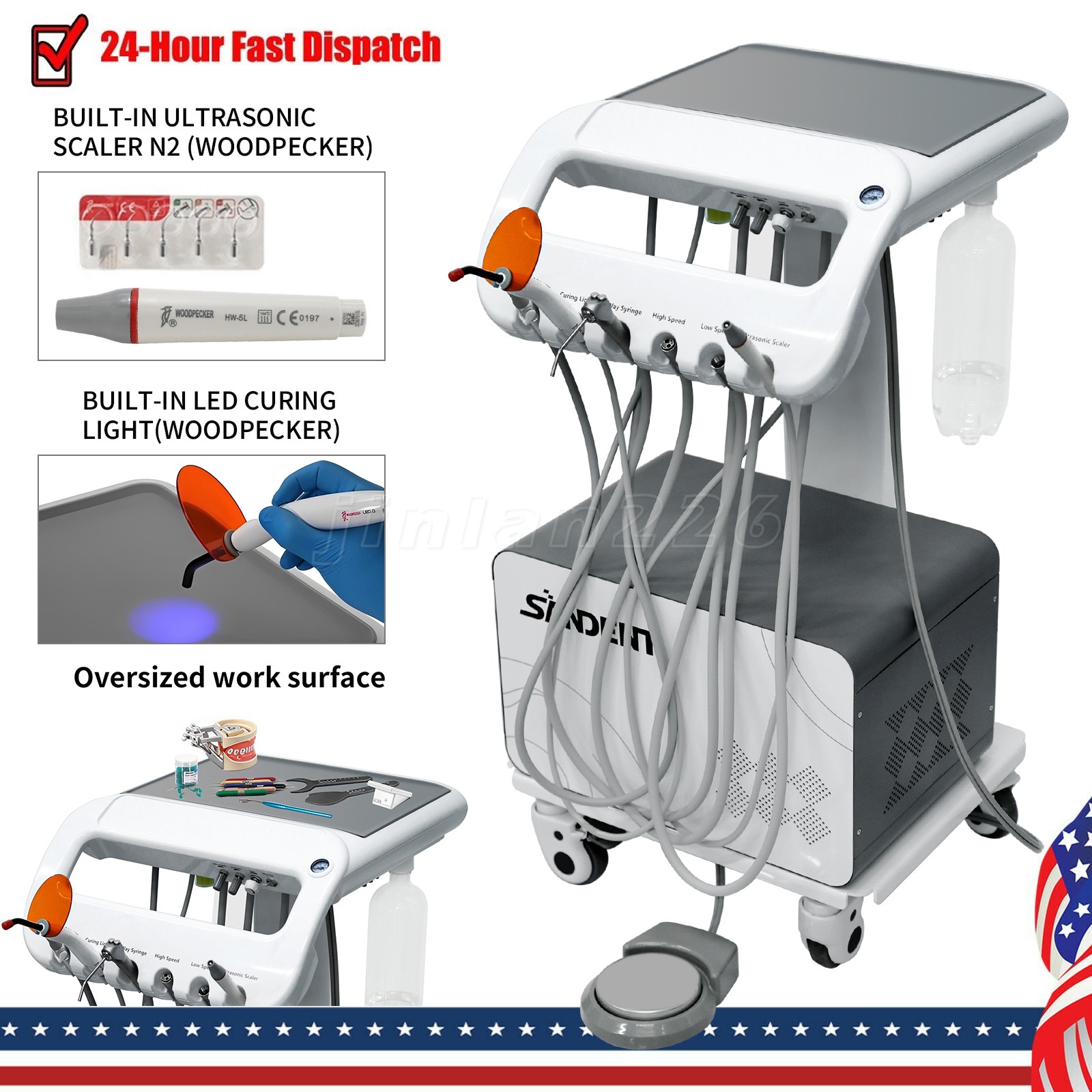 Portable Mobile Dental Delivery Unit System Air Compressor Strong suction FDA&CE