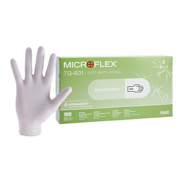 Microflex TQ-601-S Tranquility Nitrile Exam Gloves Small White Powder Free 100Bx