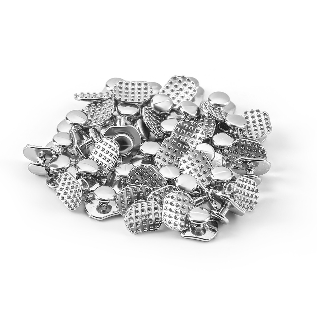 50pcs Dental Orthodontics Lingual Buttons Bondable Monoblock Round/Rectangular