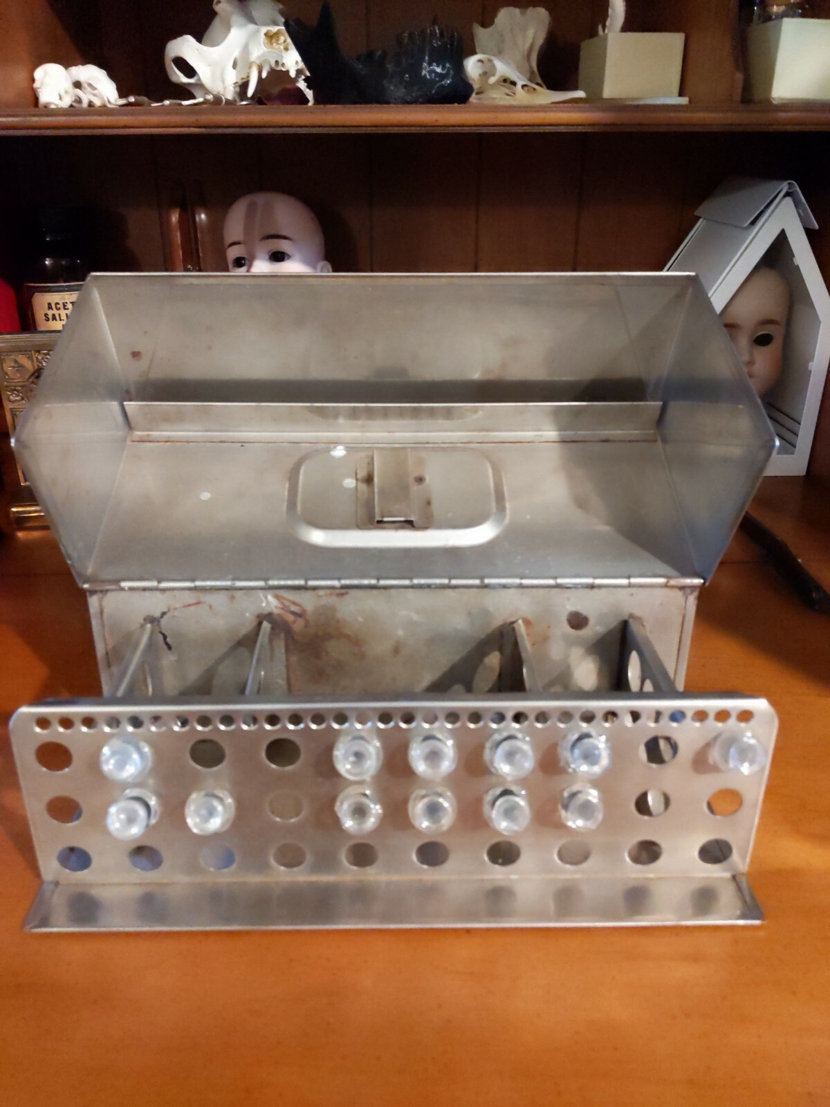 Antique Syringe Holder for Sterilization by DRs Odd Rare Unique Medical Tools