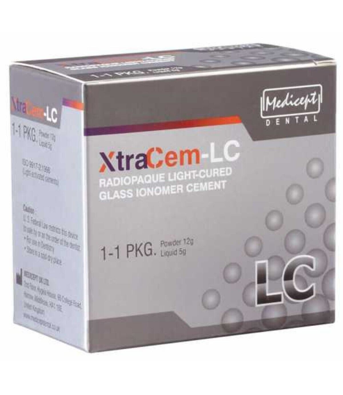 Medicept Xtracem-Lc Radiopaque Light Cure Glass Ionomer Cement (Free Ship)