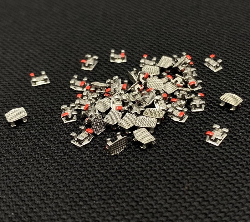 100Pcs Dental Orthodontic Brackets Braces Mini Roth 022 Slot Hooks 345