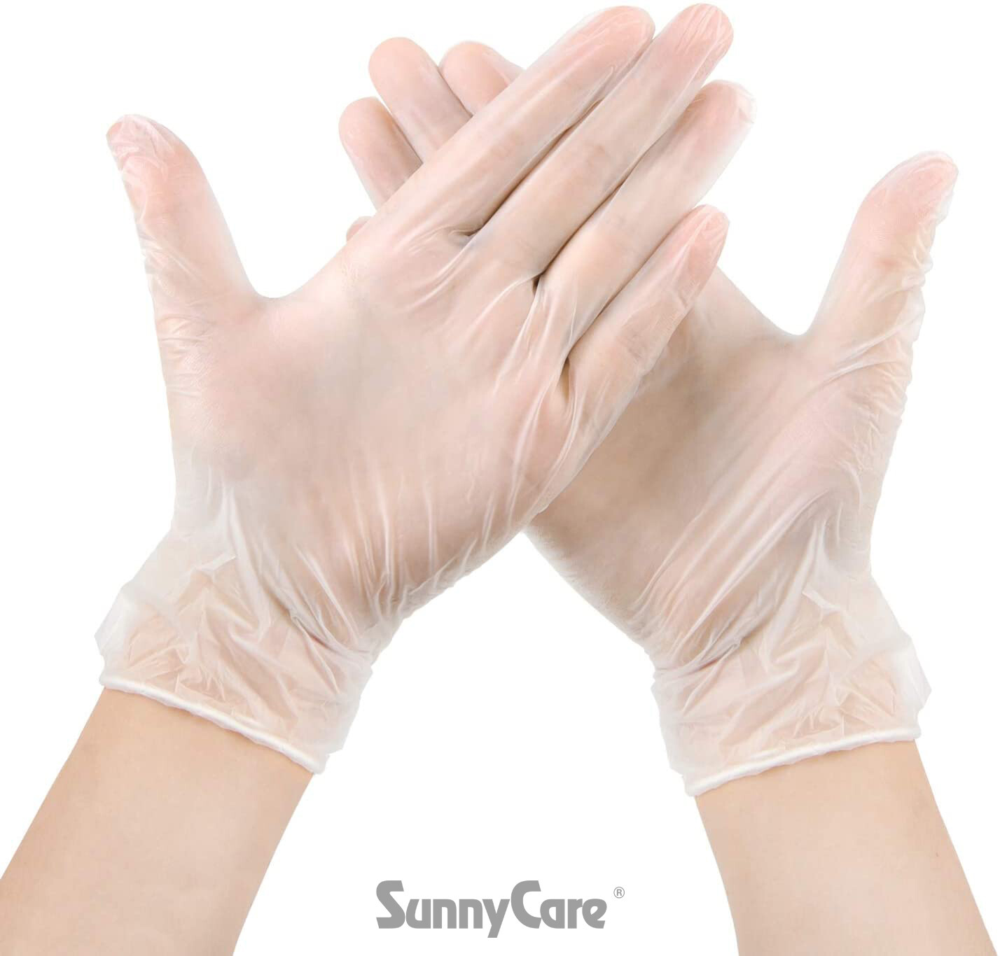 100 SunnyCare #7802 Vinyl Disposable Gloves Powder Free (Latex Nitrile Free)🔥M