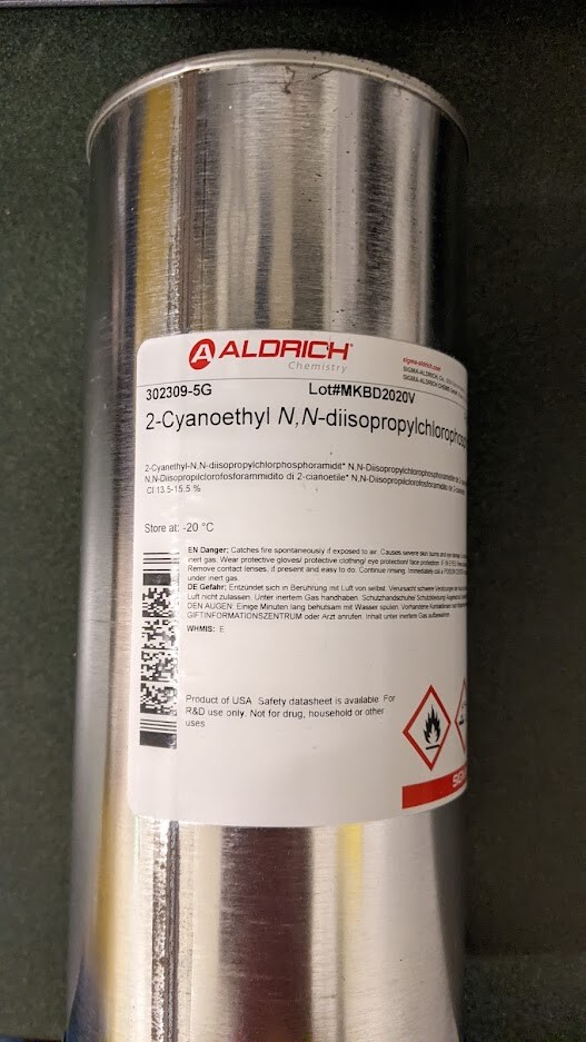302309 Sigma-Aldrich 2-Cyanoethyl N,N-diisopropylchlorophosphoramidite 5g