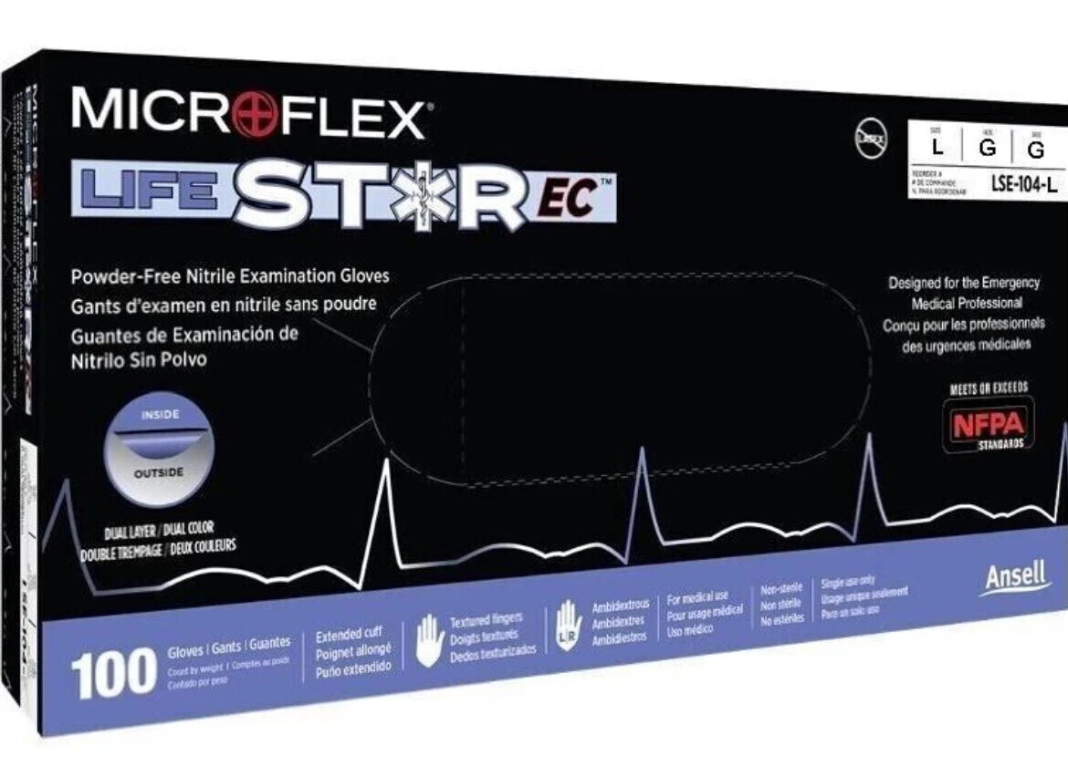 Extra Large Ansell Microflex Extended Cuff Gloves