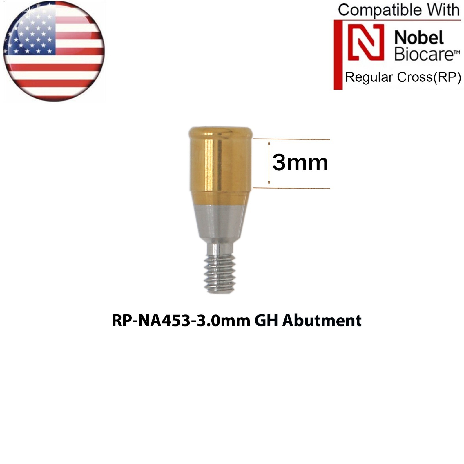 US Fit Nobel Biocare Locator Abutment NP/RP 1-5.0mm Overdenture Male Caps Insert