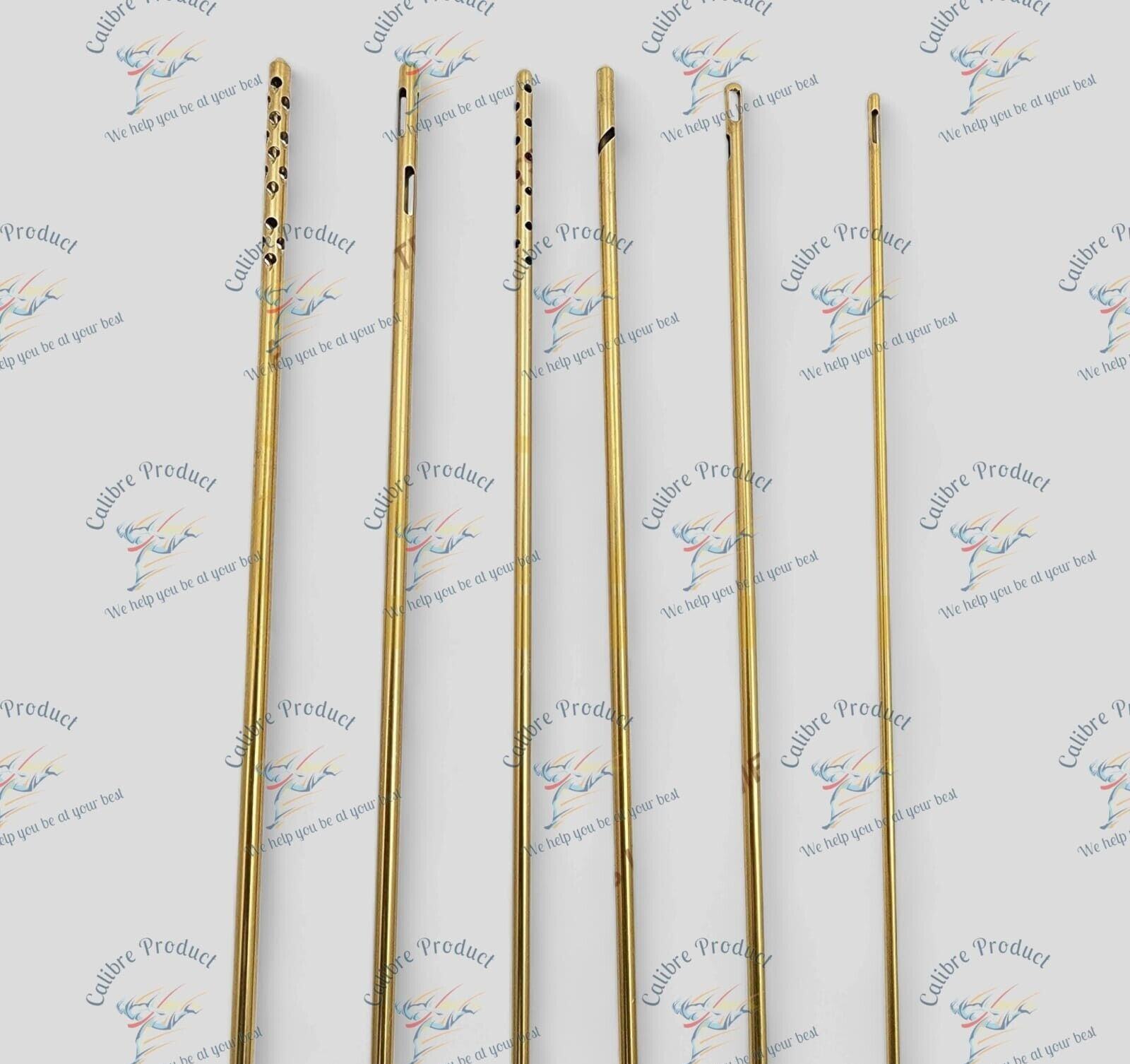 Liposuction Fixed Handle Gold Reusable Pipes Set of 10 Plastic/Cosmetic Surgery