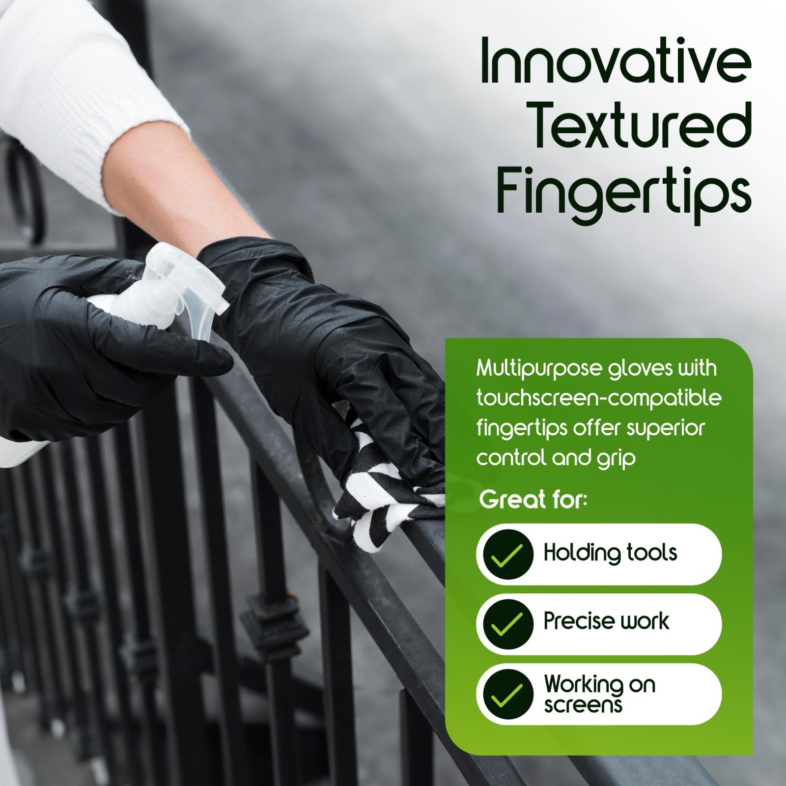 Heavy Duty Disposable Nitrile Gloves | Latex Free, 6mil Black & 8mil Orange | Fo