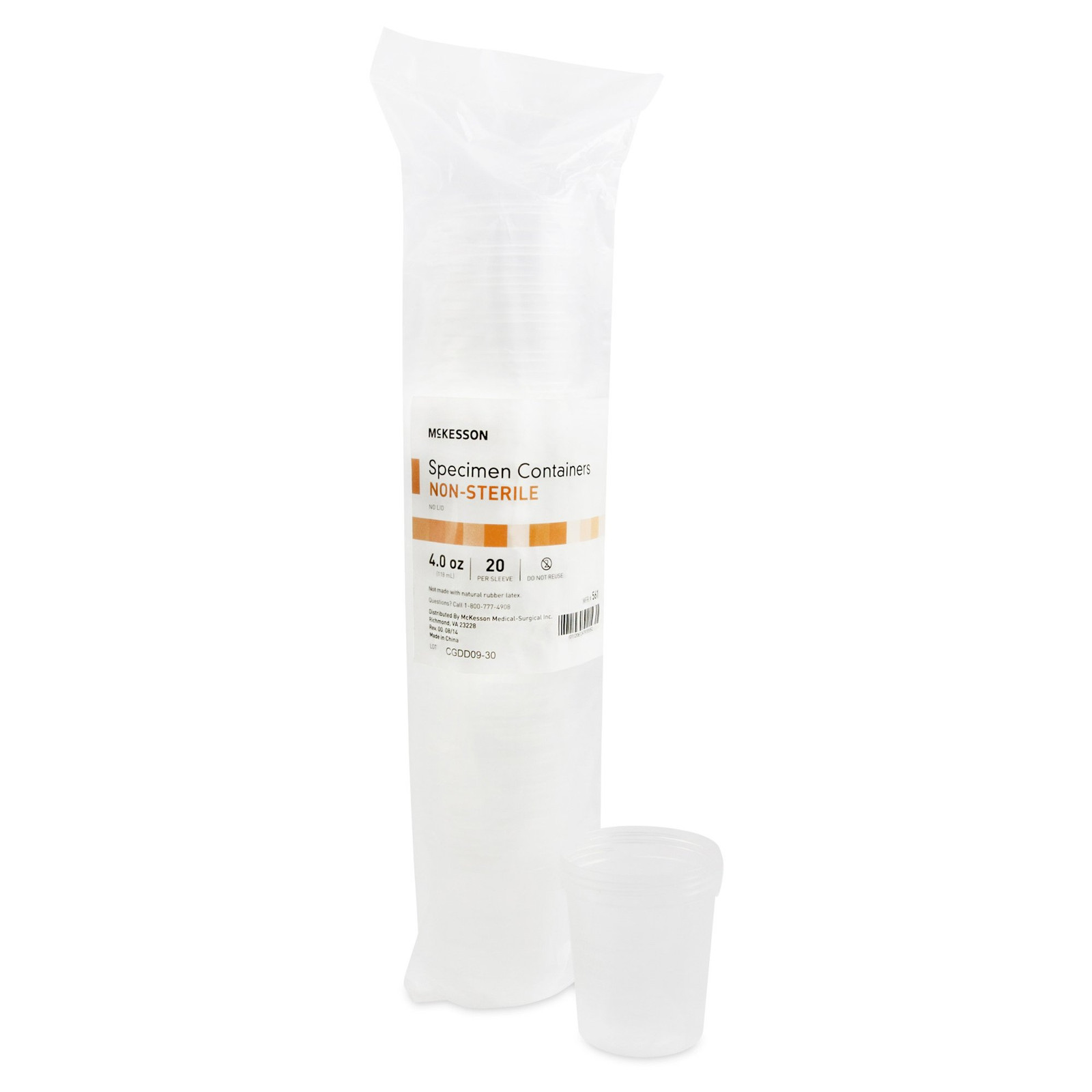 McKesson Specimen Container Disposable 120 mL (4 oz.) 561 500 Ct