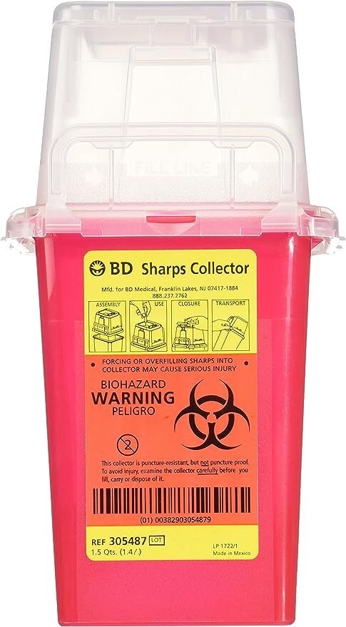 BD Sharps Collector 1.5 QT REF 305487 by BND 00001 LOT 0041904