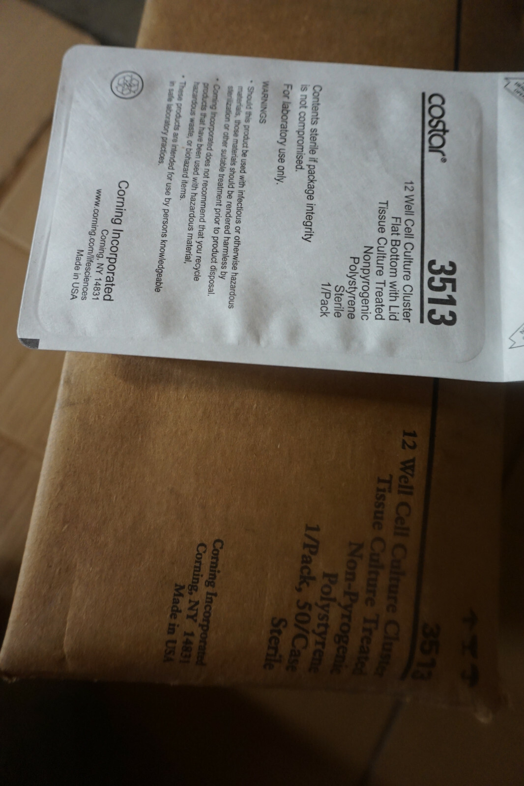 Corning Costar Flat Bottom Cell Culture Plates 3513 CASE of 50 NEW