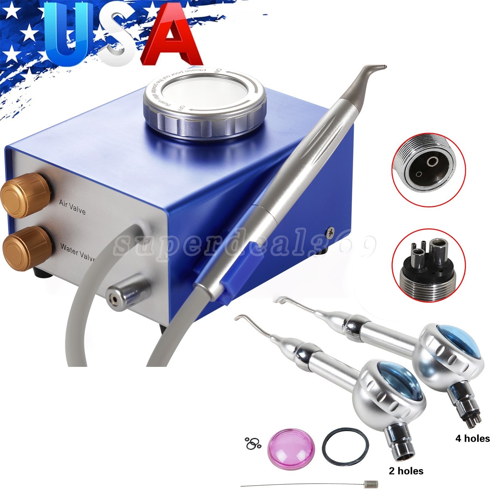 Air Water Prophy Polishing Sandblasting Machine Teeth Air Flow Machine 4H Dental