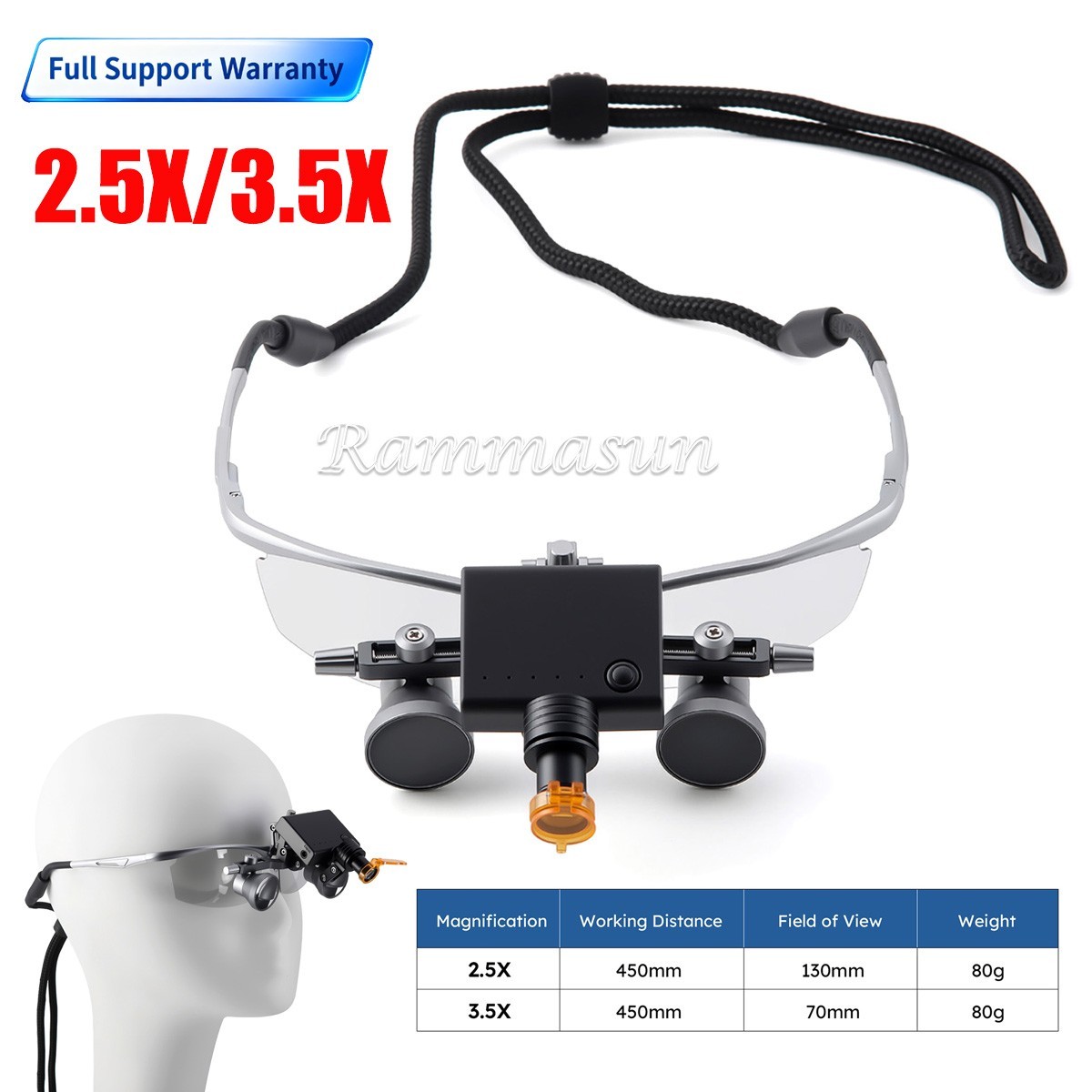 2.5/3.5X Professional Dental Surgical Loupe Adjustable Flip-Up Stable Vision
