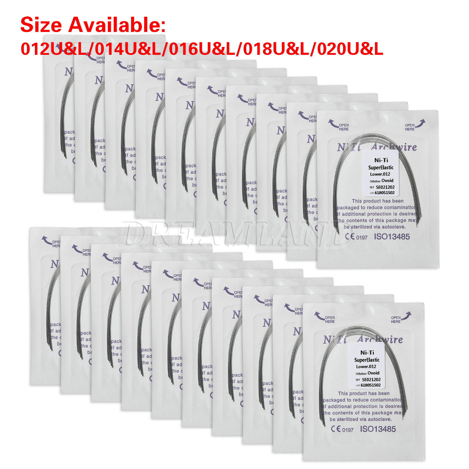10-1000pcs Super Elastic Niti Round Arch Wires Ovoid for Bracket Braces Dental